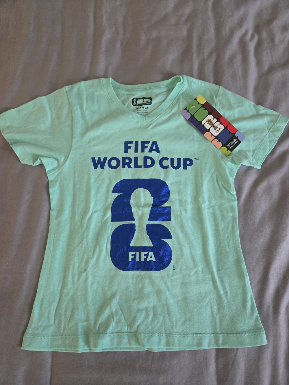 FIFA World Cup Womens Mint Green Graphic Tee Size M NWT